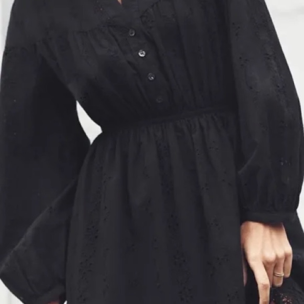 NWT ZARA XL black eyelet dress - Picture 2 of 6